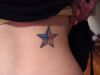 colored star tattoo on back 